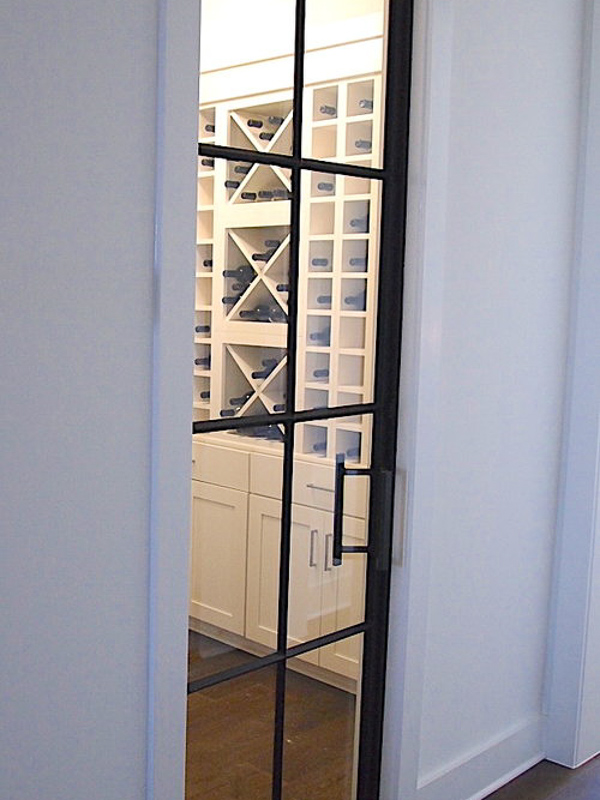 Custom Steel Iron Door Interior Clear Glass Wine Room