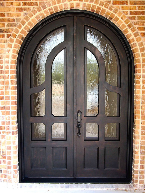 Custom Steel Iron Door Arch Top Modern Unique Faux Finish
