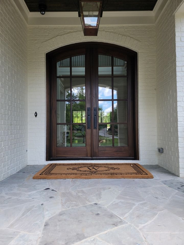 double front entry door mahgoany wood clear glass