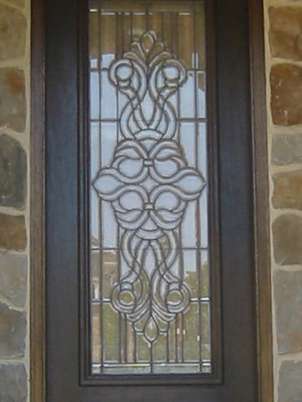 single beveled glass front door