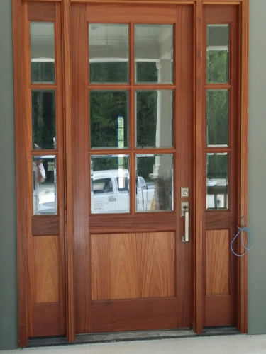 mahogany single front door sidelights