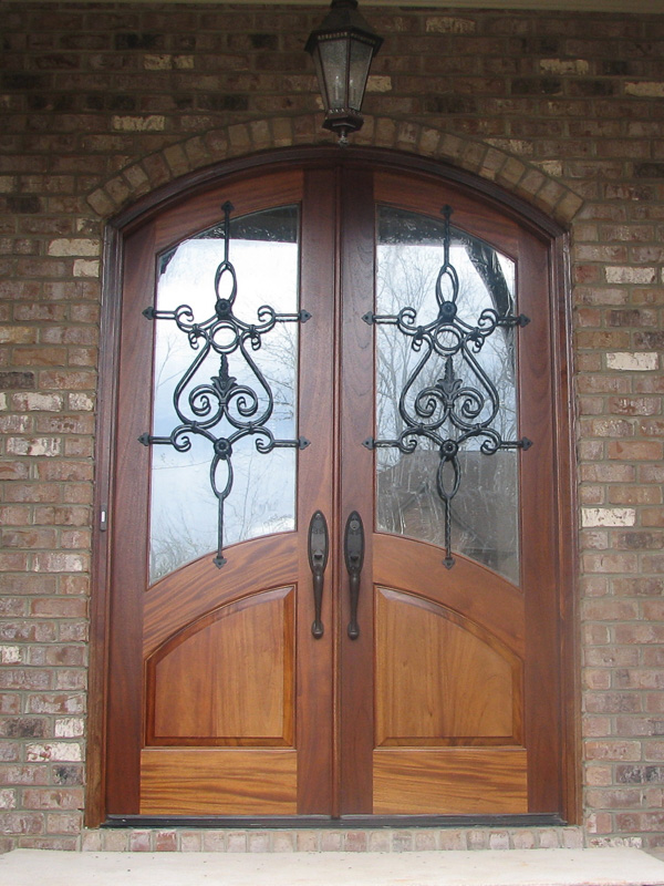 mahgoany iron front door