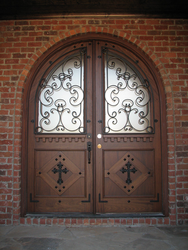 maghoany iron entry door