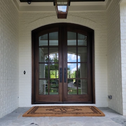 custom designed doors gallery-wood-doors-04-double-front-entry-door-mahgoany-wood-clear-glass